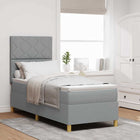 Box spring bed with mattress Light Grey 80 x 200 cm Fabric
