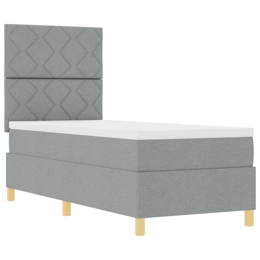 Boxspringbed met matras Lichtgrijs 80 x 200 cm Stof