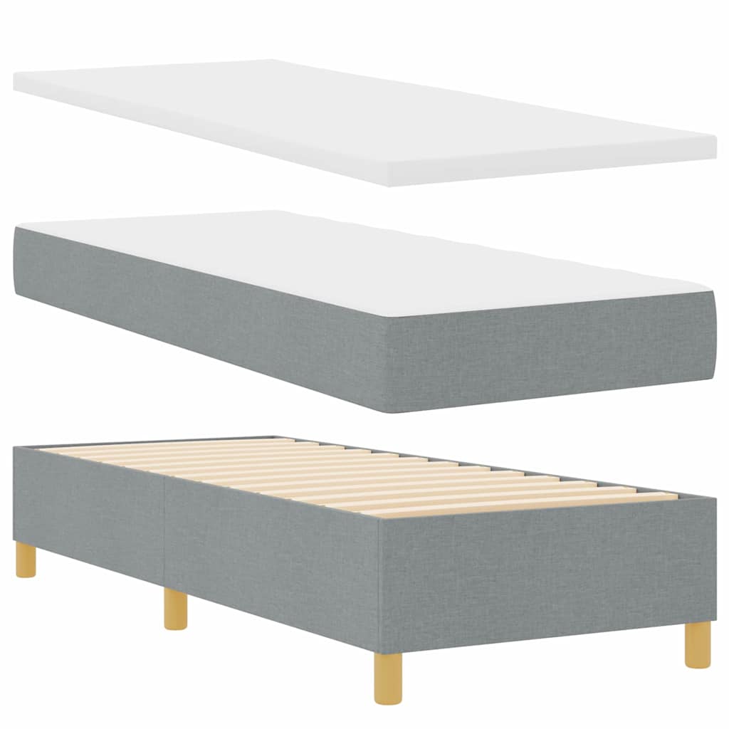 Boxspringbed met matras Lichtgrijs 80 x 200 cm Stof