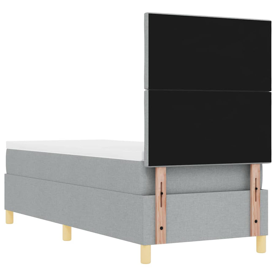 Boxspringbed met matras Lichtgrijs 80 x 200 cm Stof
