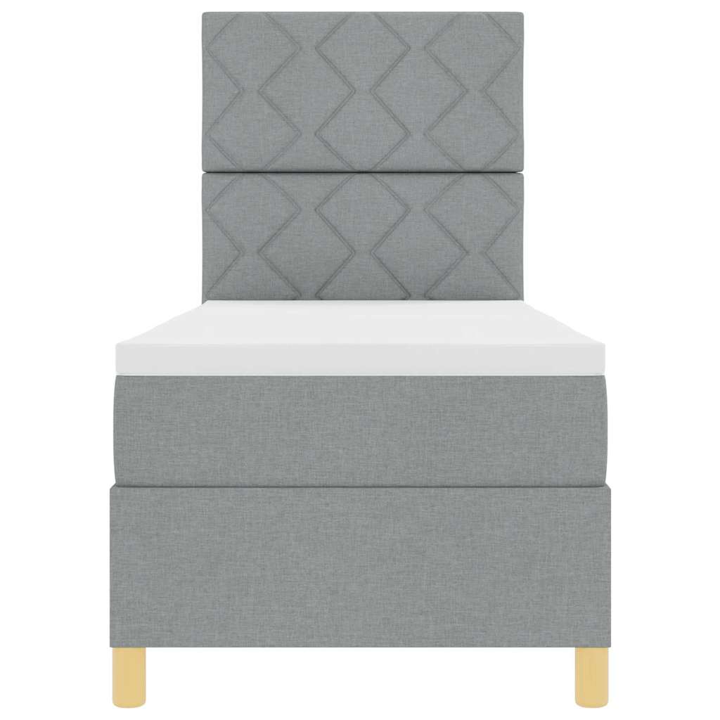 Boxspringbed met matras Lichtgrijs 80 x 200 cm Stof