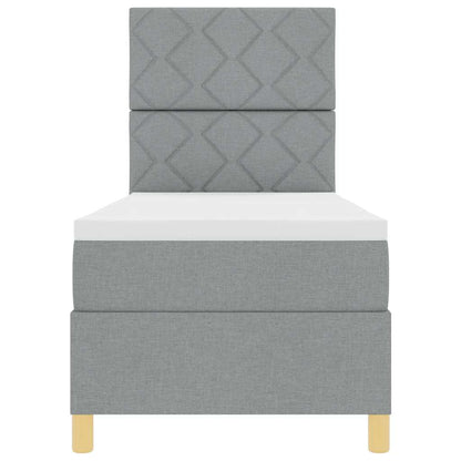 Boxspringbed met matras Lichtgrijs 80 x 200 cm Stof