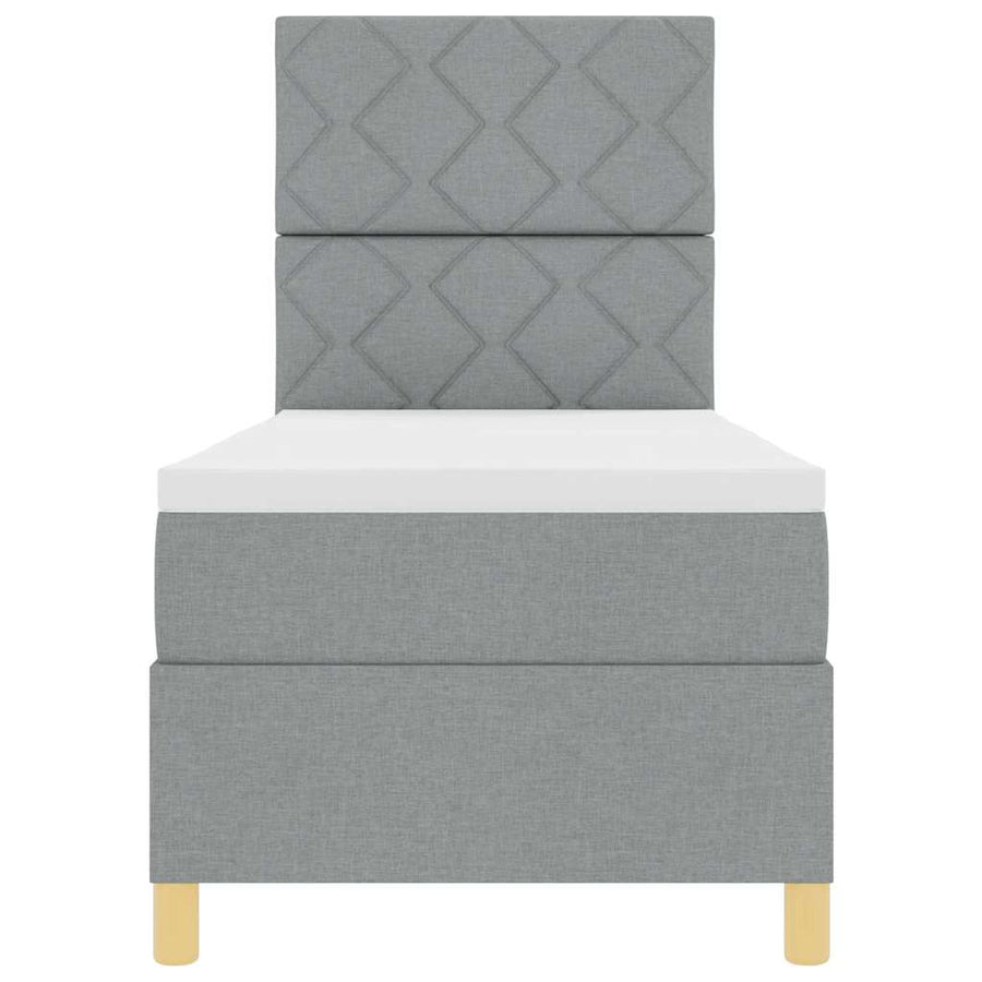 Boxspringbed met matras Lichtgrijs 80 x 200 cm Stof