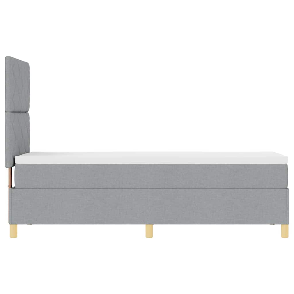Boxspringbed met matras Lichtgrijs 80 x 200 cm Stof