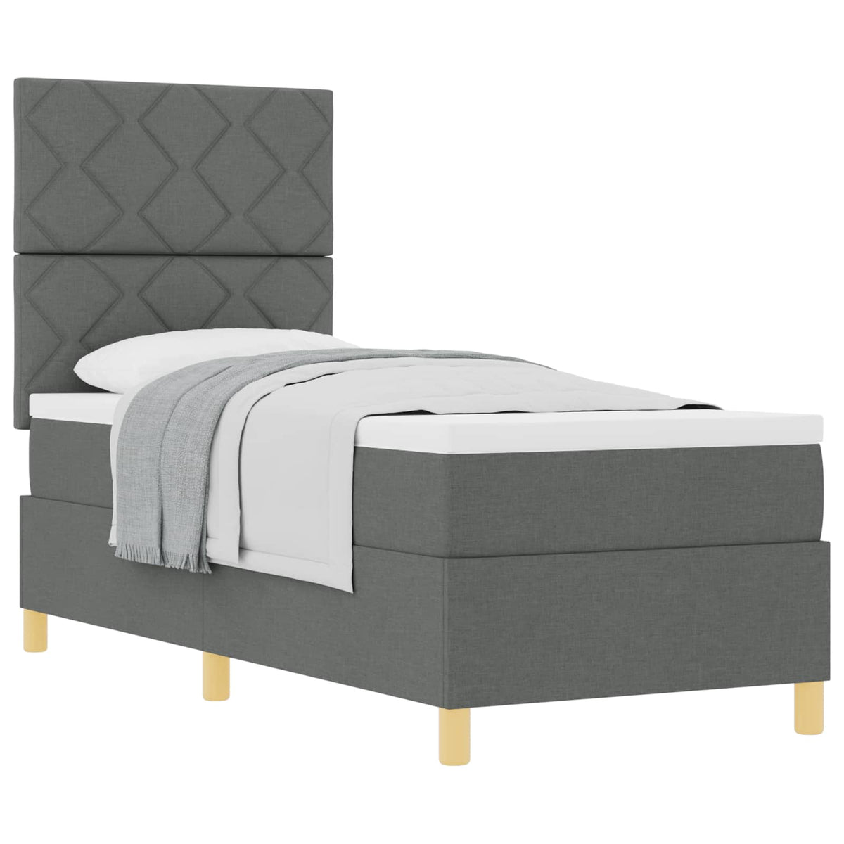 Boxspringbed met matras Donkergrijs 80 x 200 cm Stof