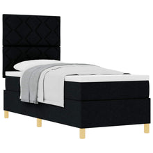 Boxspringbed met hoofdeinde Zwart 80 x 200 cm Stof