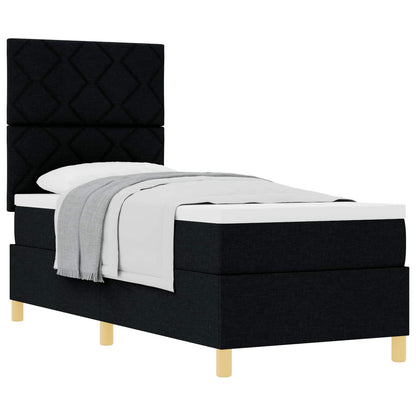 Boxspringbed met hoofdeinde Zwart 80 x 200 cm Stof
