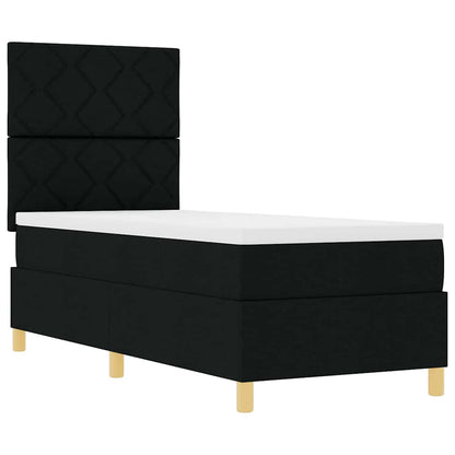 Boxspringbed met hoofdeinde Zwart 80 x 200 cm Stof