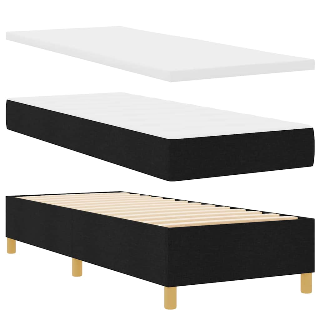 Boxspringbed met hoofdeinde Zwart 80 x 200 cm Stof