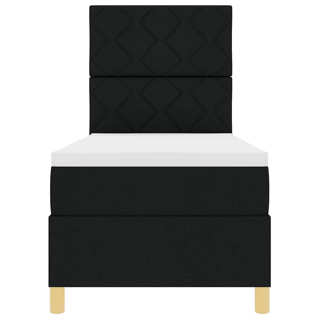 Boxspringbed met hoofdeinde Zwart 80 x 200 cm Stof