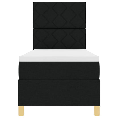 Boxspringbed met hoofdeinde Zwart 80 x 200 cm Stof