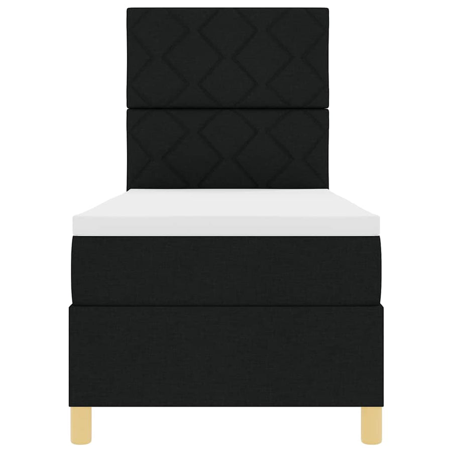 Boxspringbed met hoofdeinde Zwart 80 x 200 cm Stof