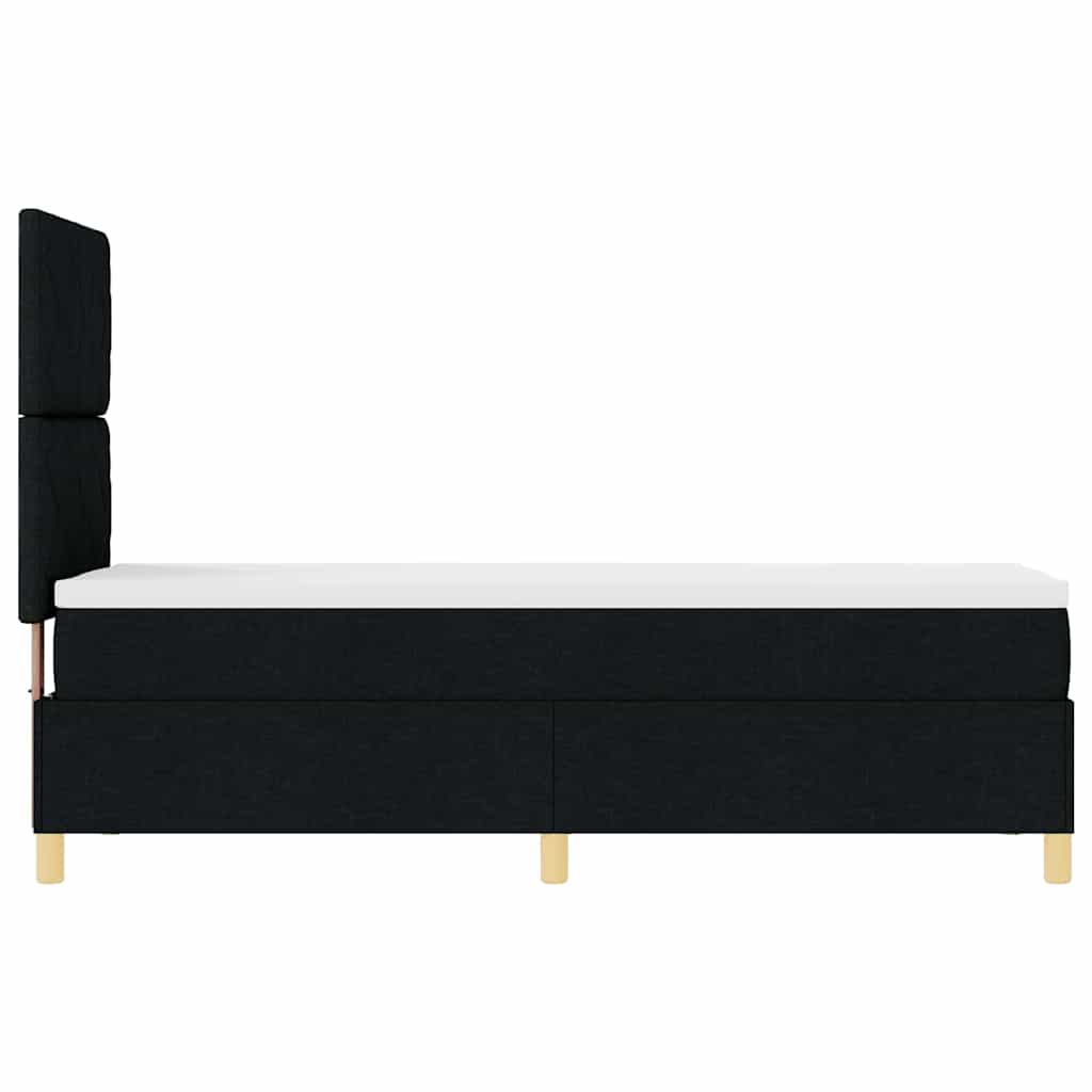 Boxspringbed met hoofdeinde Zwart 80 x 200 cm Stof