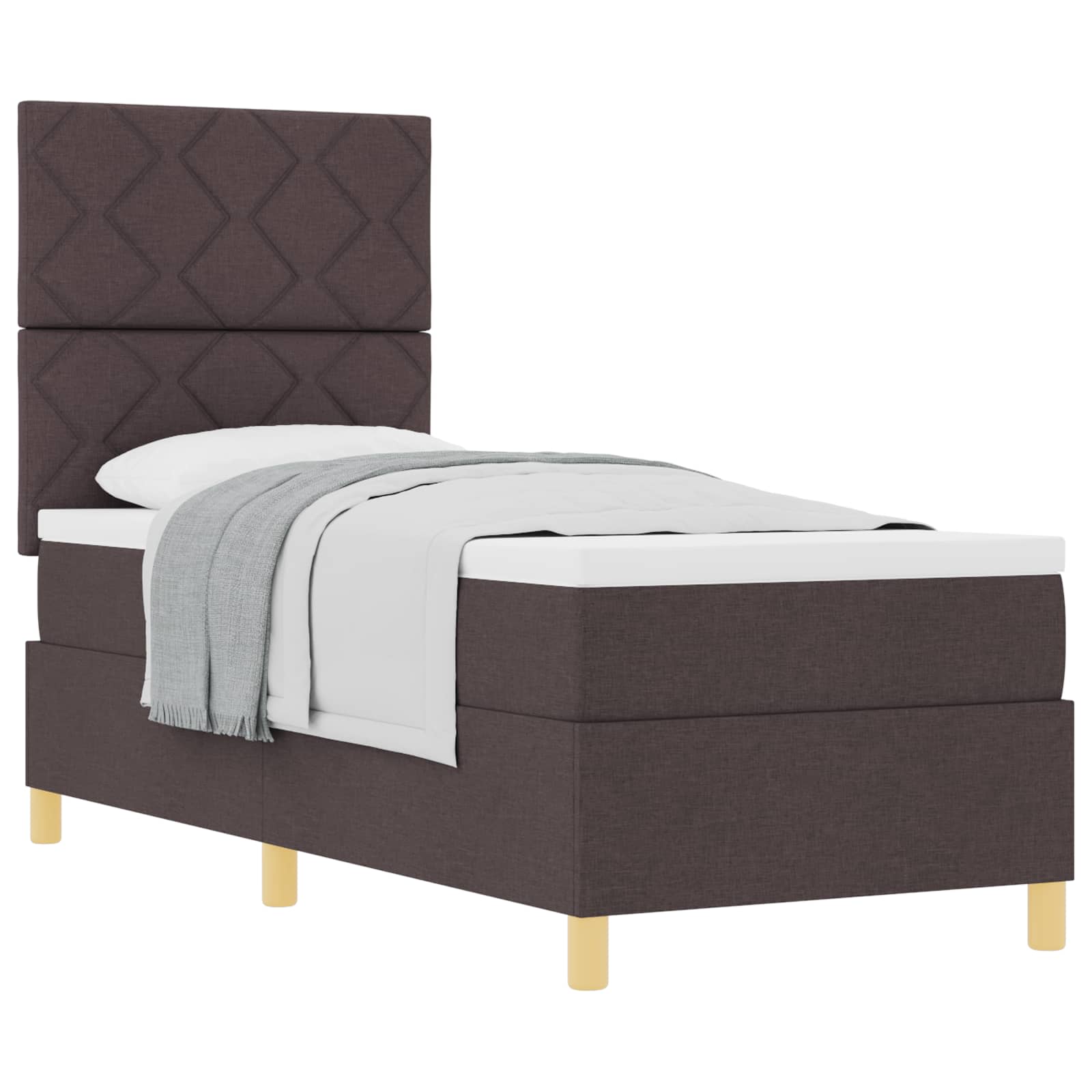 Boxspringbed met hoofdeinde Donkerbruin 80 x 200 cm Stof