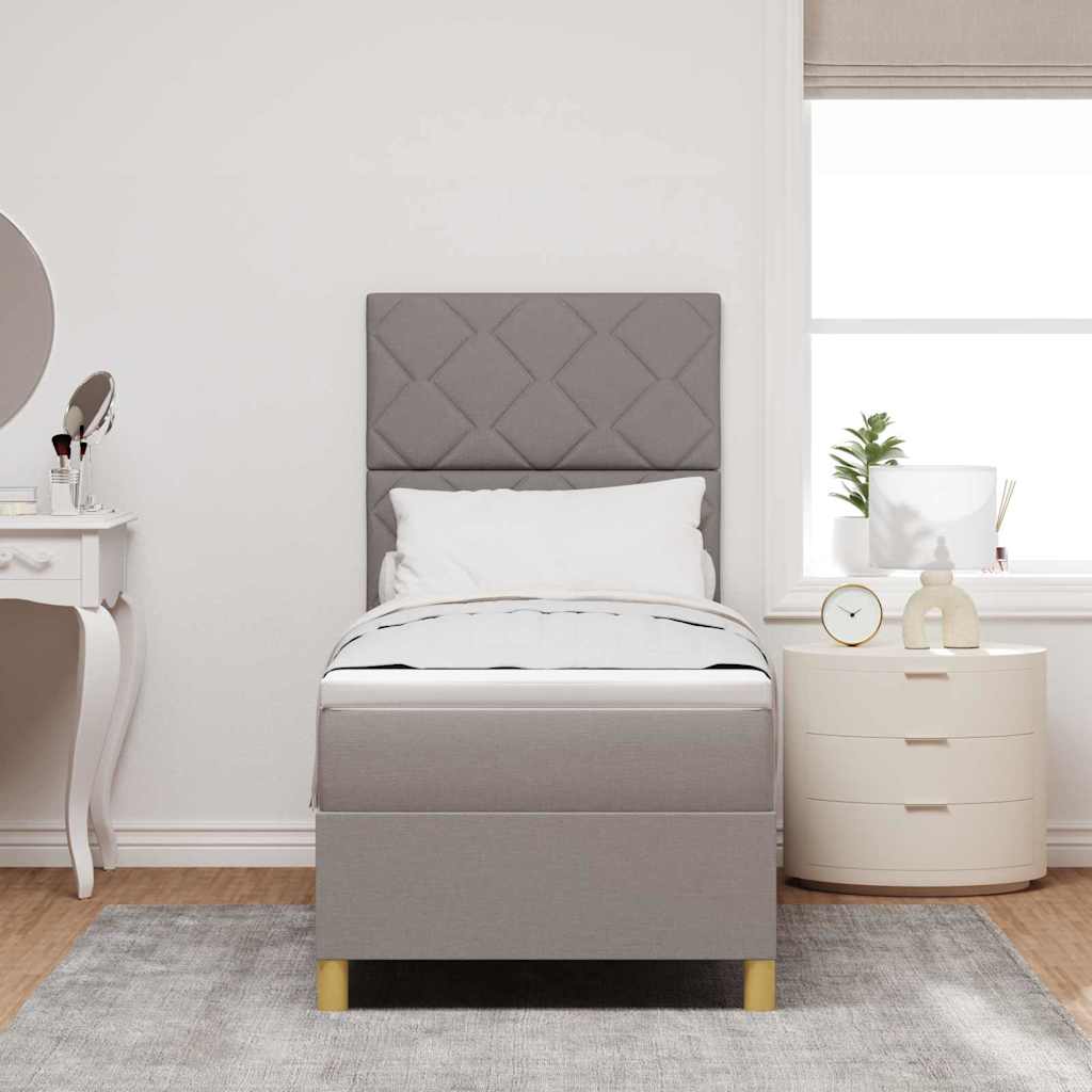 Boxspringbed met hoofdeinde Taupe 80 x 200 cm Stof