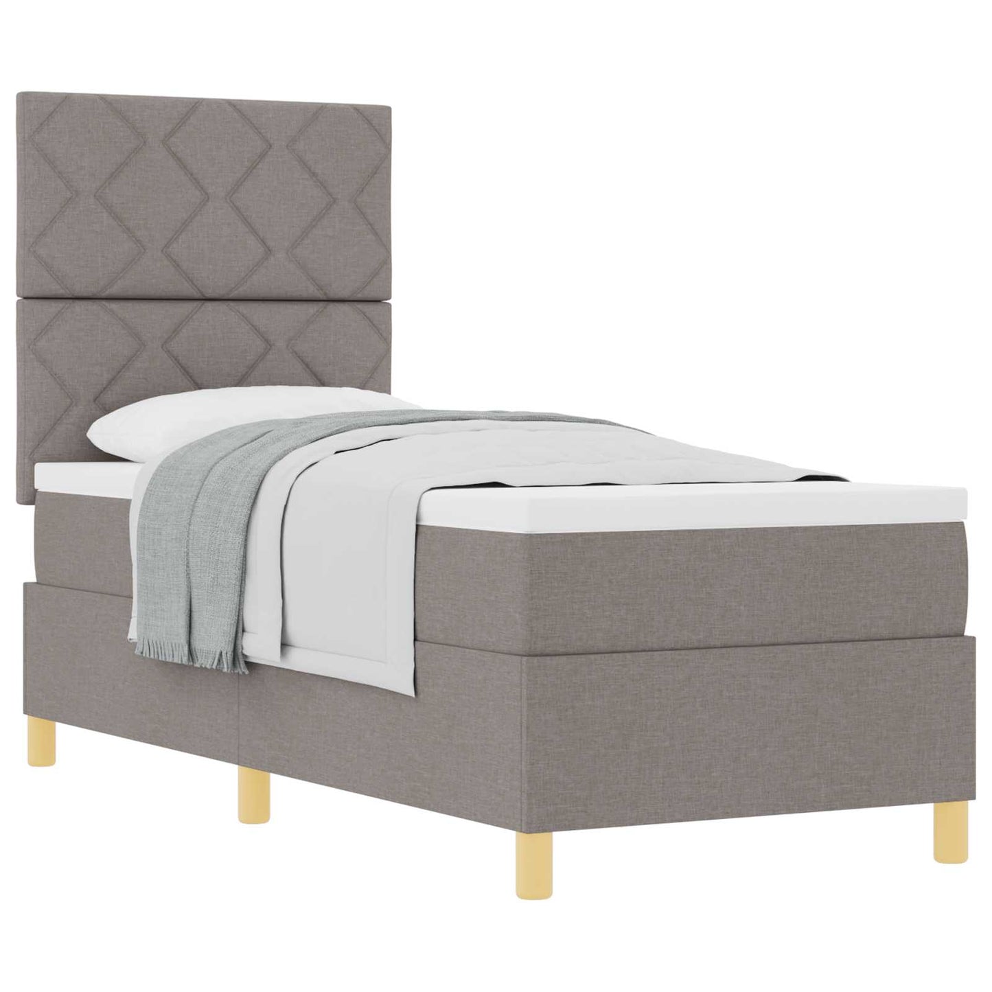 Boxspringbed met hoofdeinde Taupe 80 x 200 cm Stof