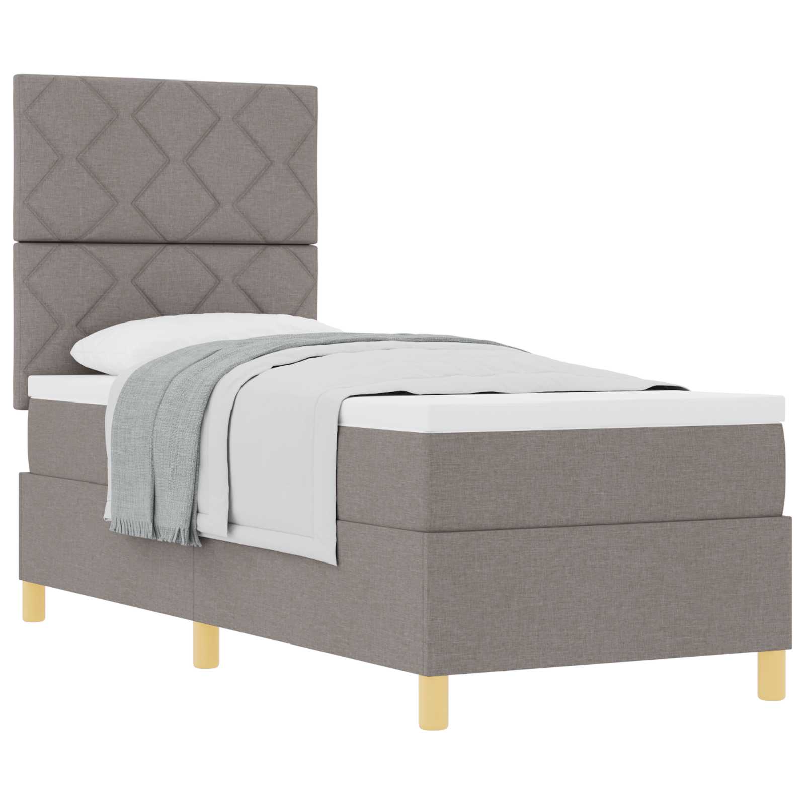 Boxspringbed met hoofdeinde Taupe 80 x 200 cm Stof
