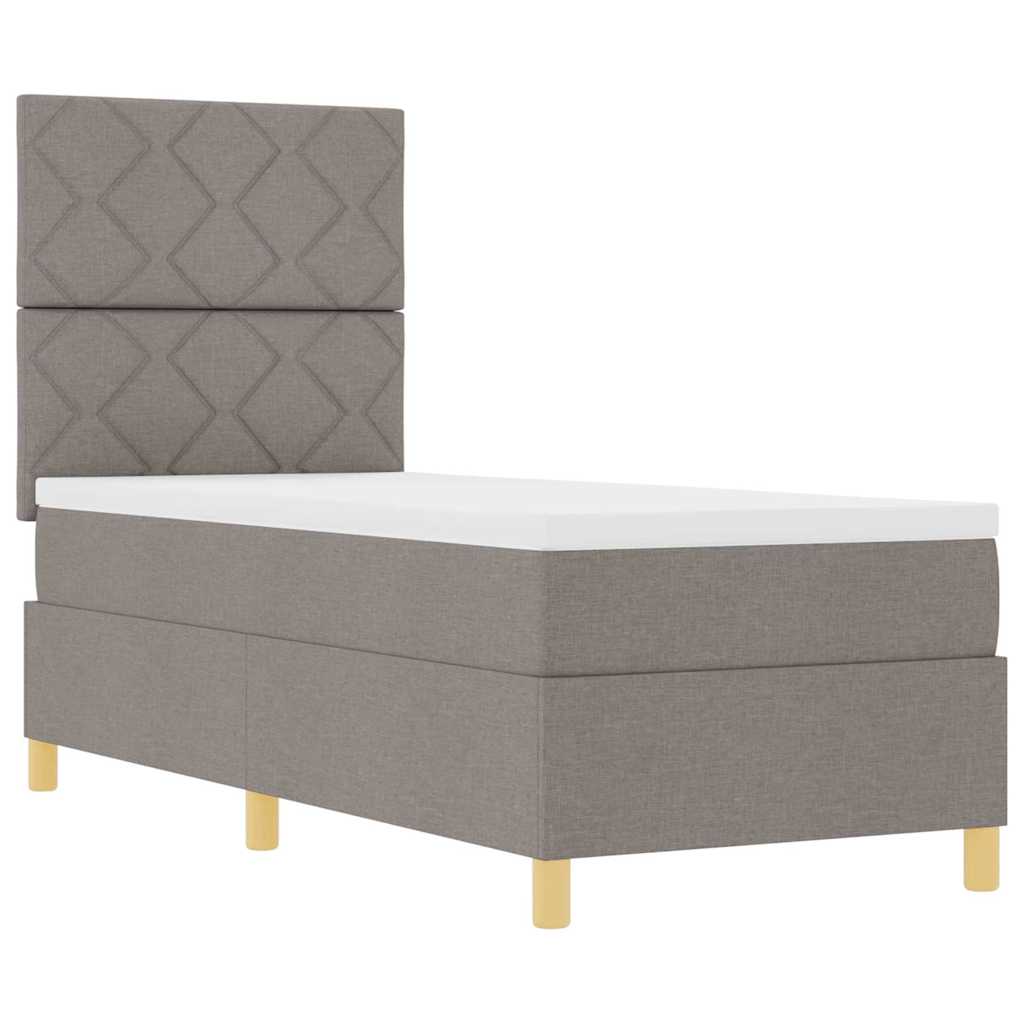 Boxspringbed met hoofdeinde Taupe 80 x 200 cm Stof