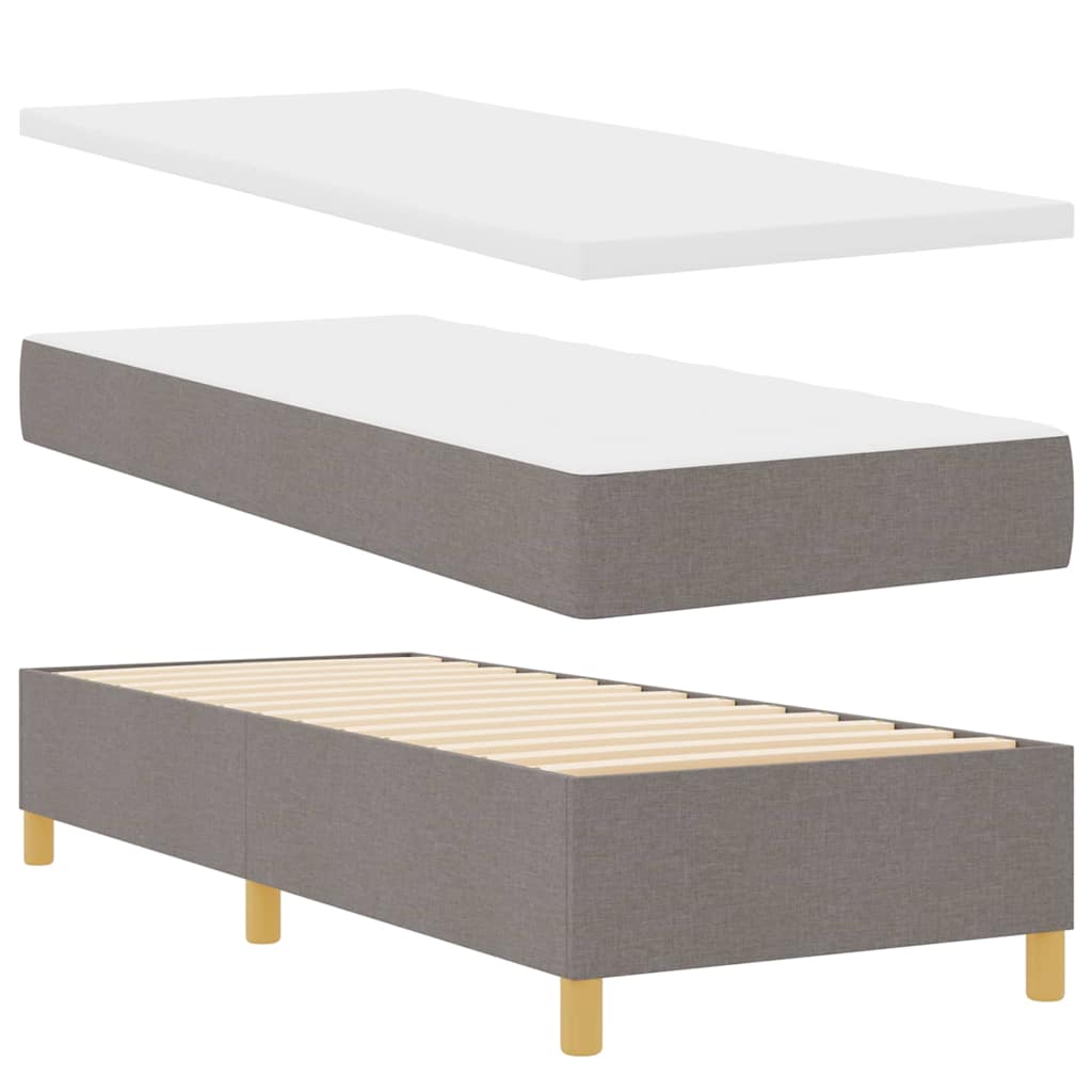 Boxspringbed met hoofdeinde Taupe 80 x 200 cm Stof