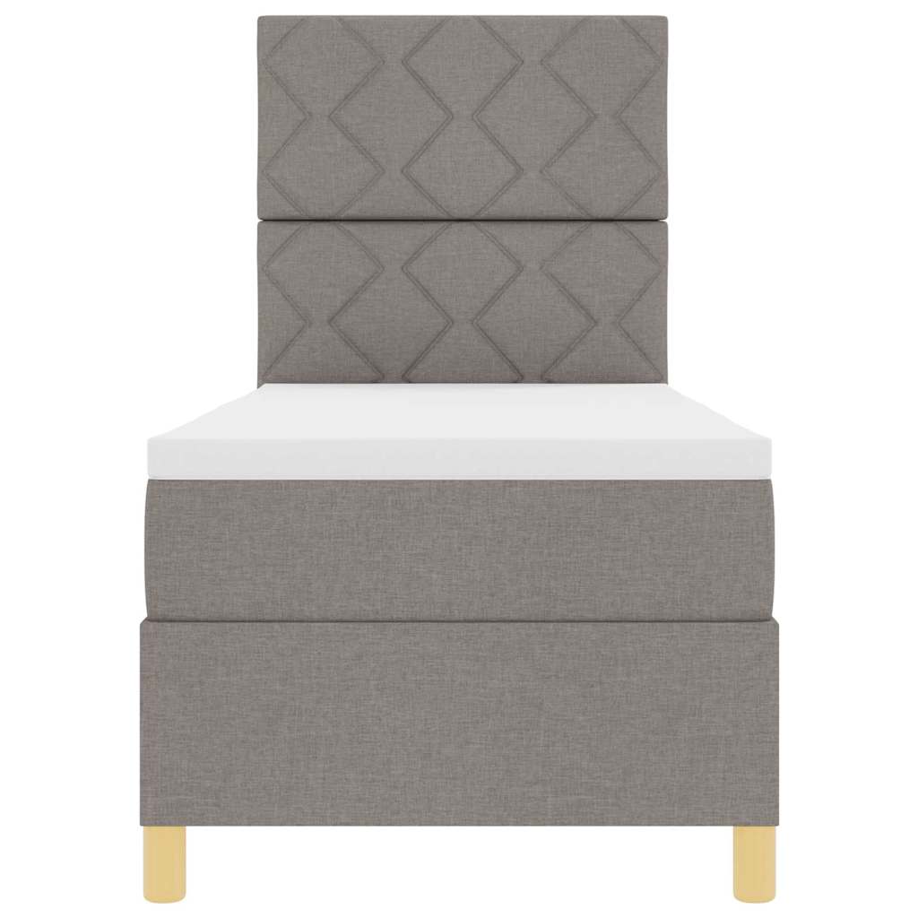 Boxspringbed met hoofdeinde Taupe 80 x 200 cm Stof