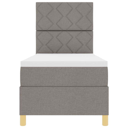 Boxspringbed met hoofdeinde Taupe 80 x 200 cm Stof