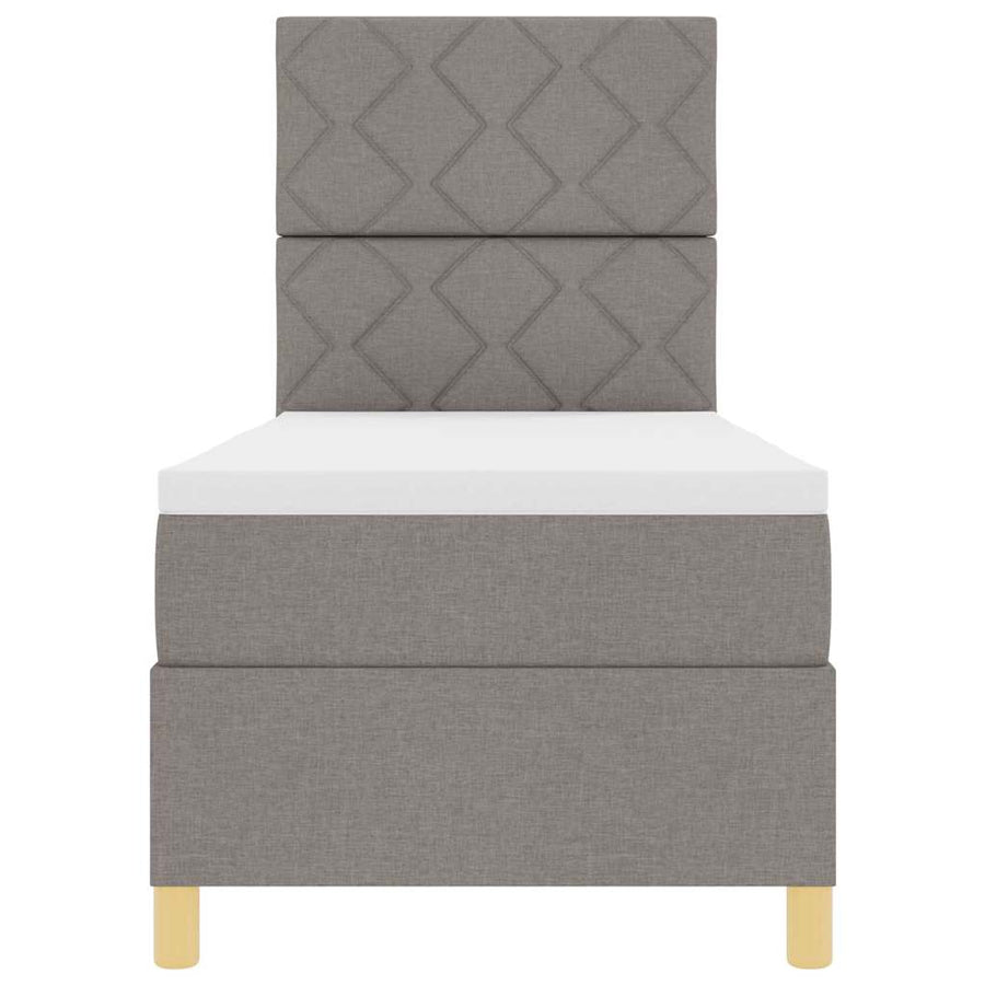 Boxspringbed met hoofdeinde Taupe 80 x 200 cm Stof
