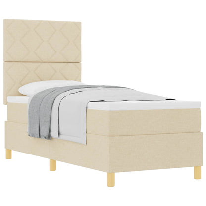 Boxspringbed met hoofdeinde Crème 80 x 200 cm Stof