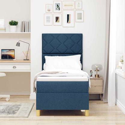 Boxspringbed met hoofdeinde Blauw 80 x 200 cm Stof