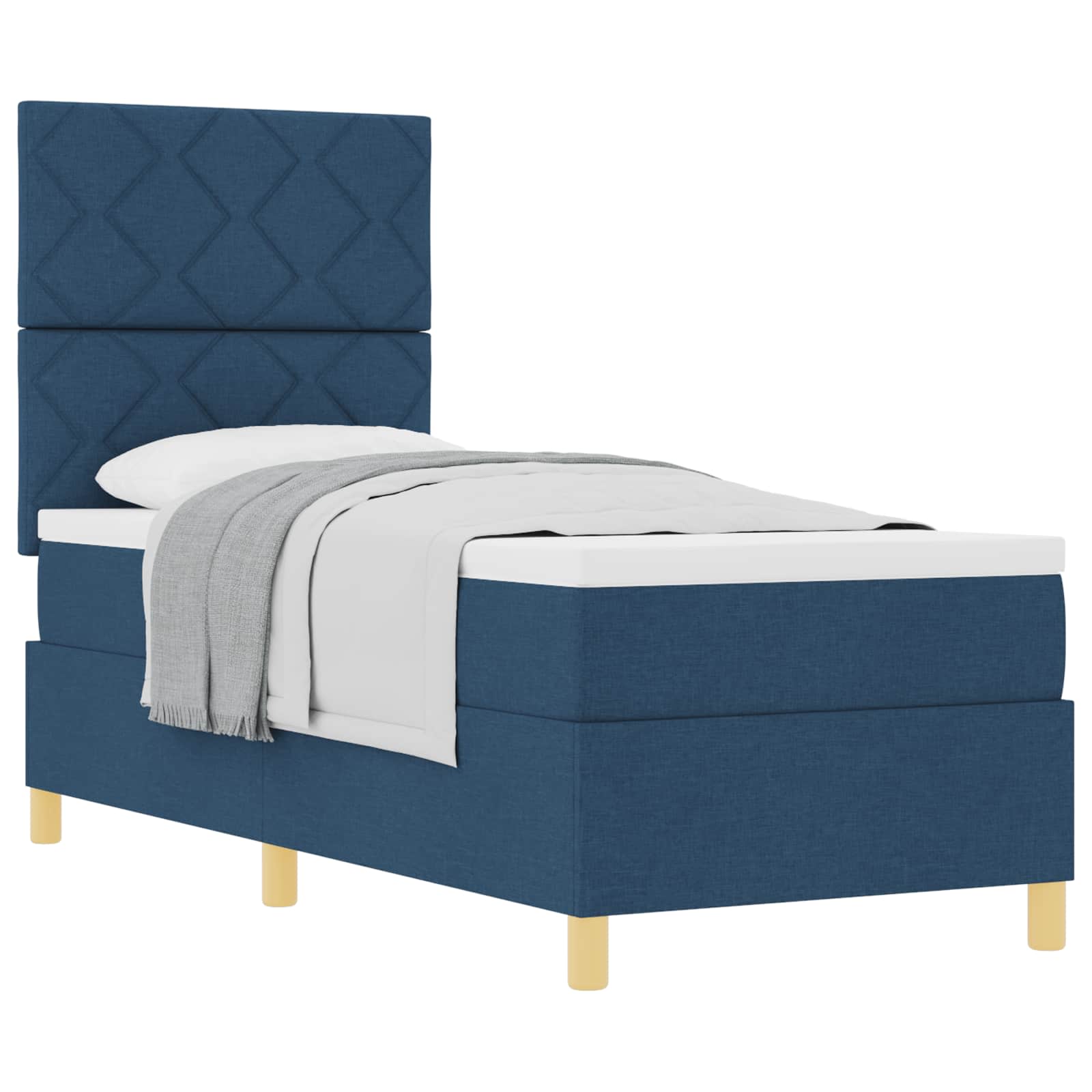 Boxspringbed met hoofdeinde Blauw 80 x 200 cm Stof
