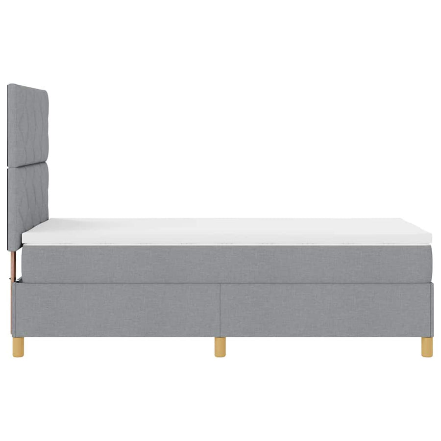 Boxspringbed met hoofdeinde Lichtgrijs 90 x 190 cm Stof