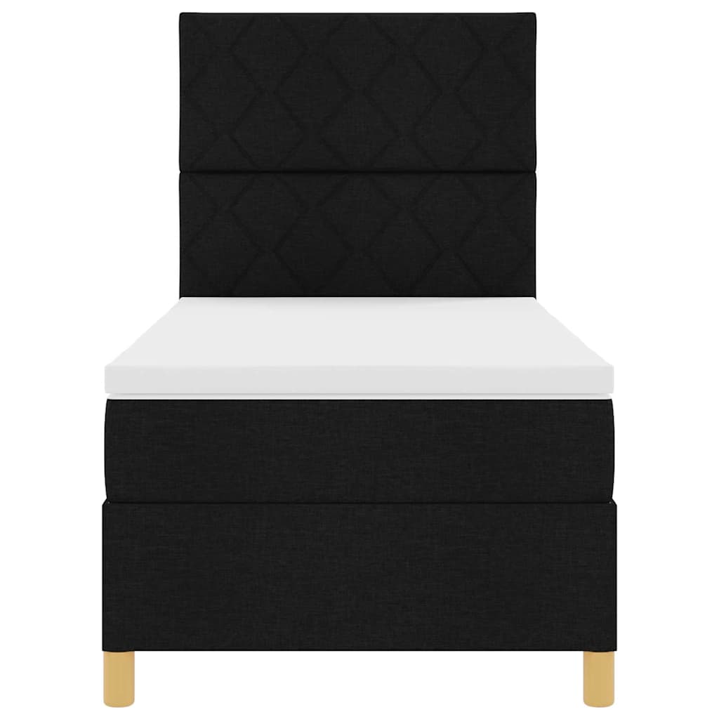 Boxspringbed met hoofdeinde Zwart 90 x 190 cm Stof
