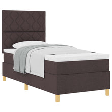 Boxspringbed met hoofdeinde Donkerbruin 90 x 190 cm Stof