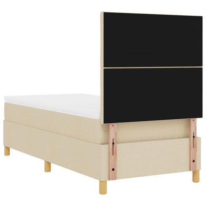 Boxspringbed met hoofdeinde Crème 90 x 190 cm Stof
