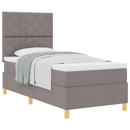 Boxspringbed met hoofdeinde Taupe 90 x 200 cm Stof