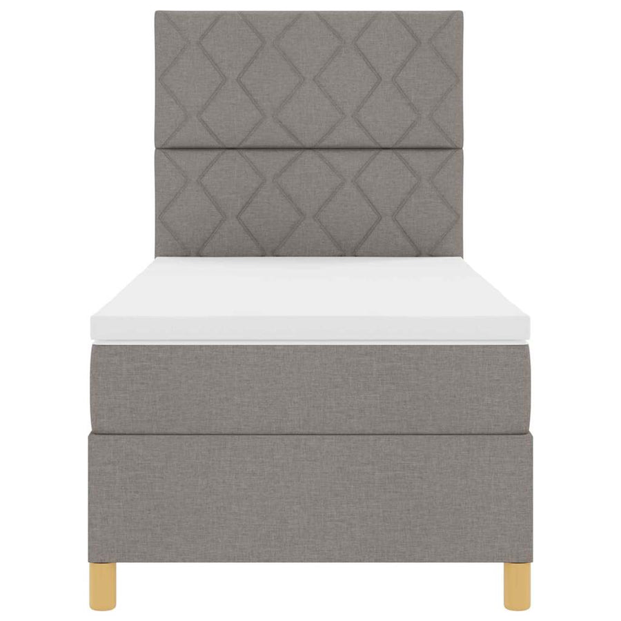 Boxspringbed met hoofdeinde Taupe 90 x 200 cm Stof