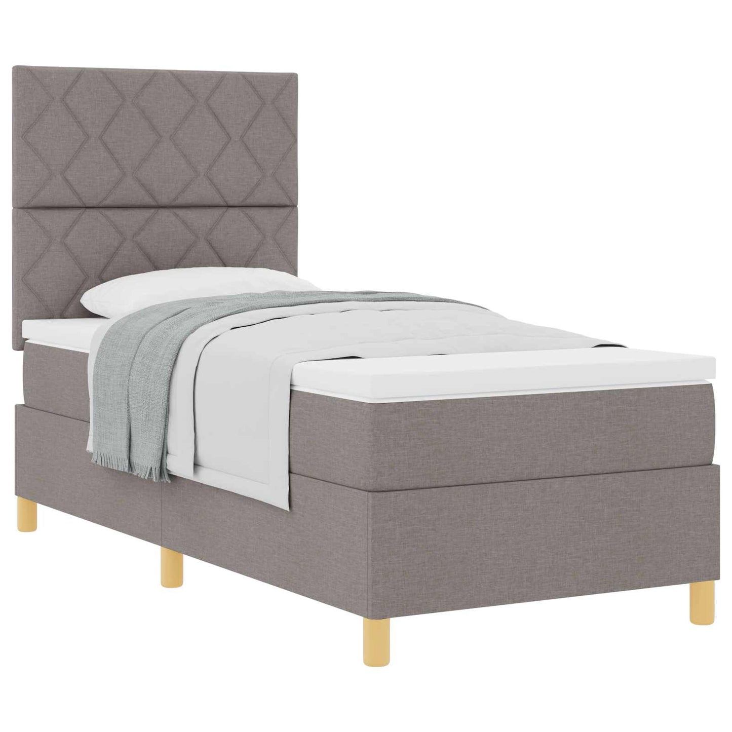 Boxspringbed met matras met hoofdeinde Taupe 100 x 200 cm Stof