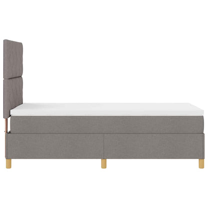 Boxspringbed met matras met hoofdeinde Taupe 100 x 200 cm Stof