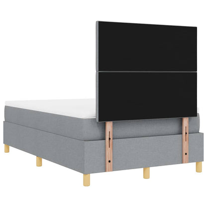 Boxspringbed met matras Lichtgrijs 120 x 190 cm Stof