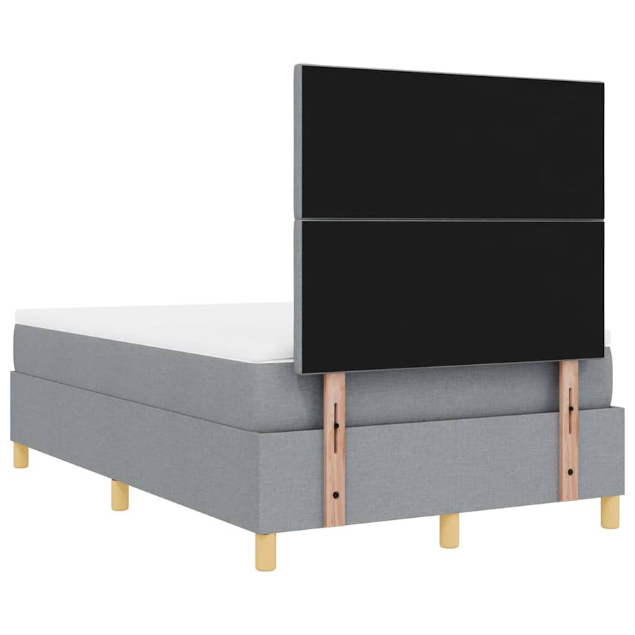 Boxspringbed met matras Lichtgrijs 120 x 190 cm Stof