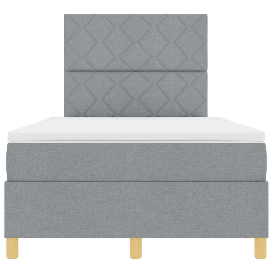 Boxspringbed met matras Lichtgrijs 120 x 190 cm Stof