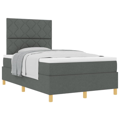 Boxspringbed met matras Donkergrijs 120 x 190 cm Stof