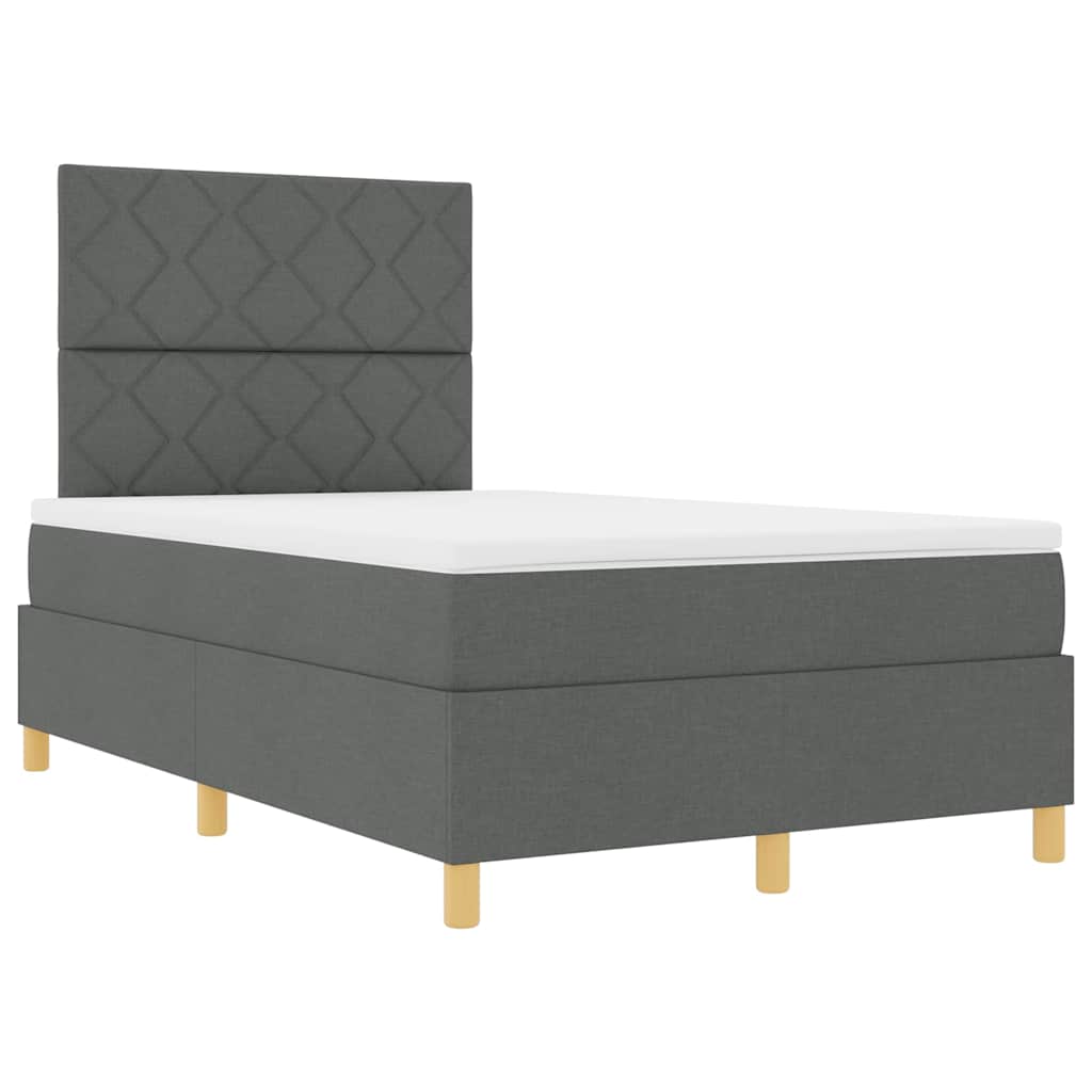 Boxspringbed met matras Donkergrijs 120 x 190 cm Stof
