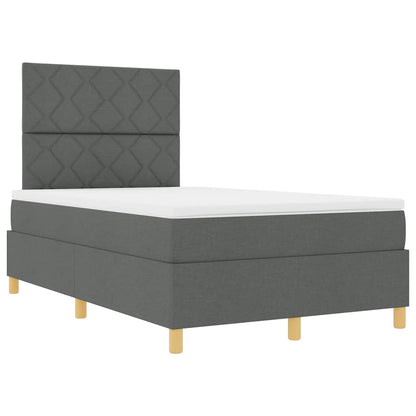 Boxspringbed met matras Donkergrijs 120 x 190 cm Stof