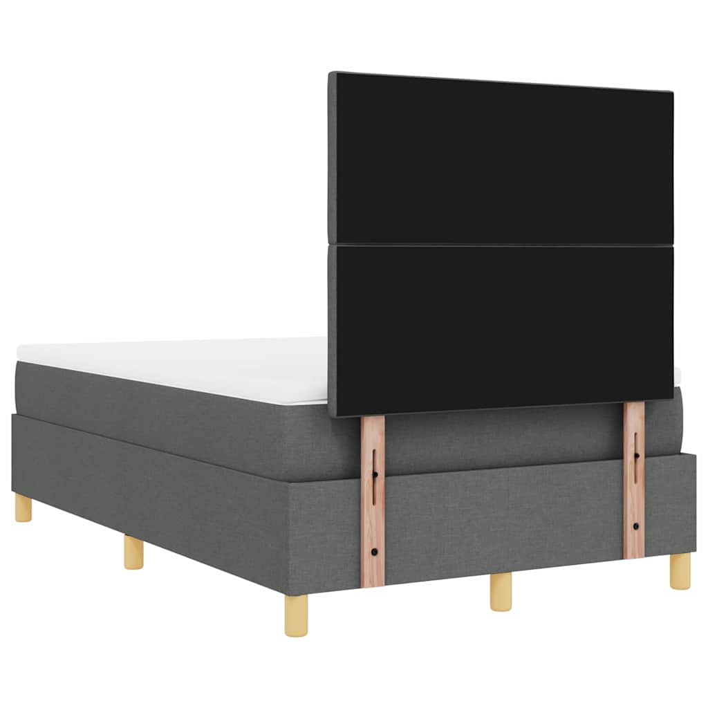 Boxspringbed met matras Donkergrijs 120 x 190 cm Stof