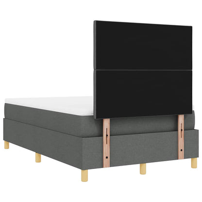 Boxspringbed met matras Donkergrijs 120 x 190 cm Stof