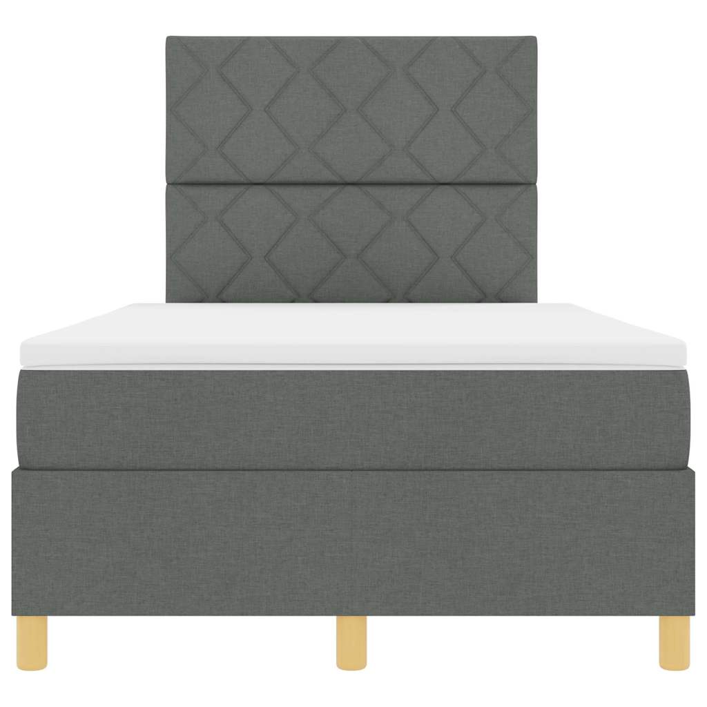 Boxspringbed met matras Donkergrijs 120 x 190 cm Stof