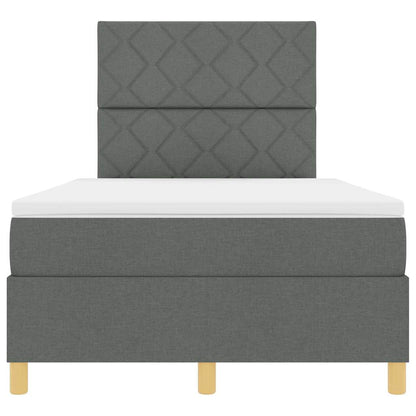 Boxspringbed met matras Donkergrijs 120 x 190 cm Stof