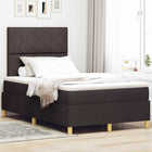 Box spring bed with mattress Dark brown 120 x 190 cm Fabric