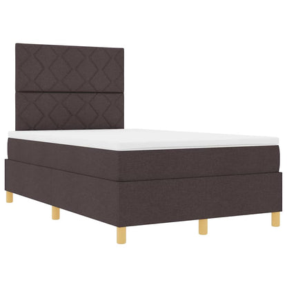 Boxspringbed met matras Donkerbruin 120 x 190 cm Stof