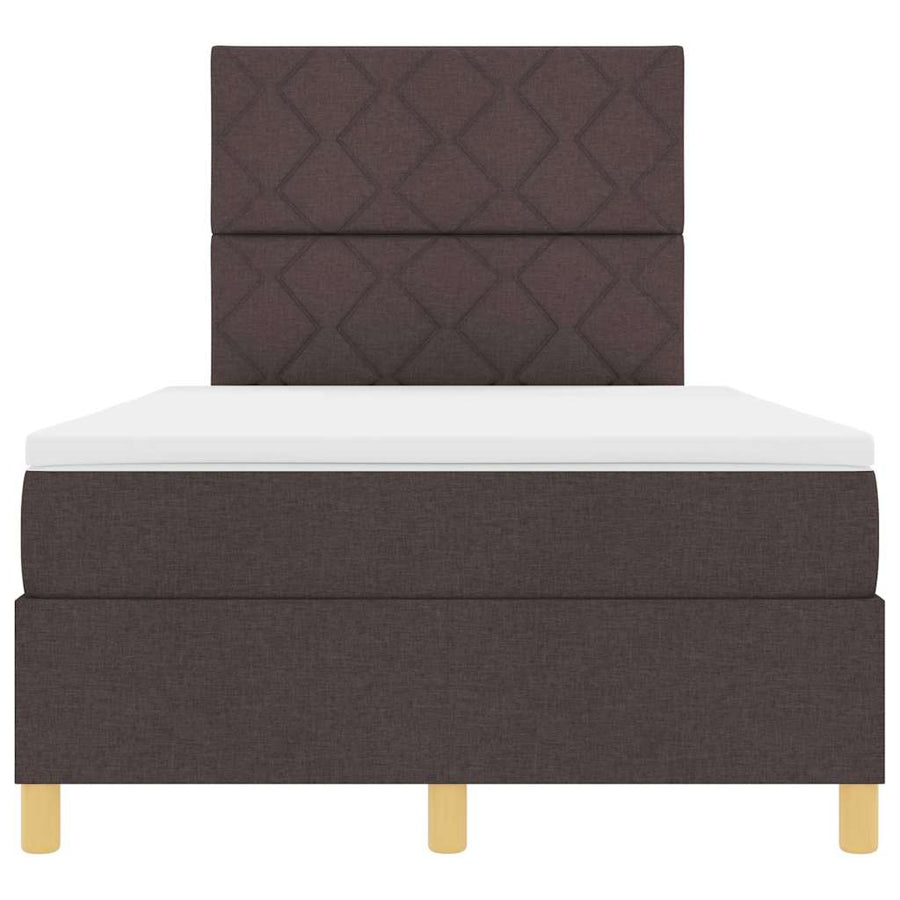Boxspringbed met matras Donkerbruin 120 x 190 cm Stof